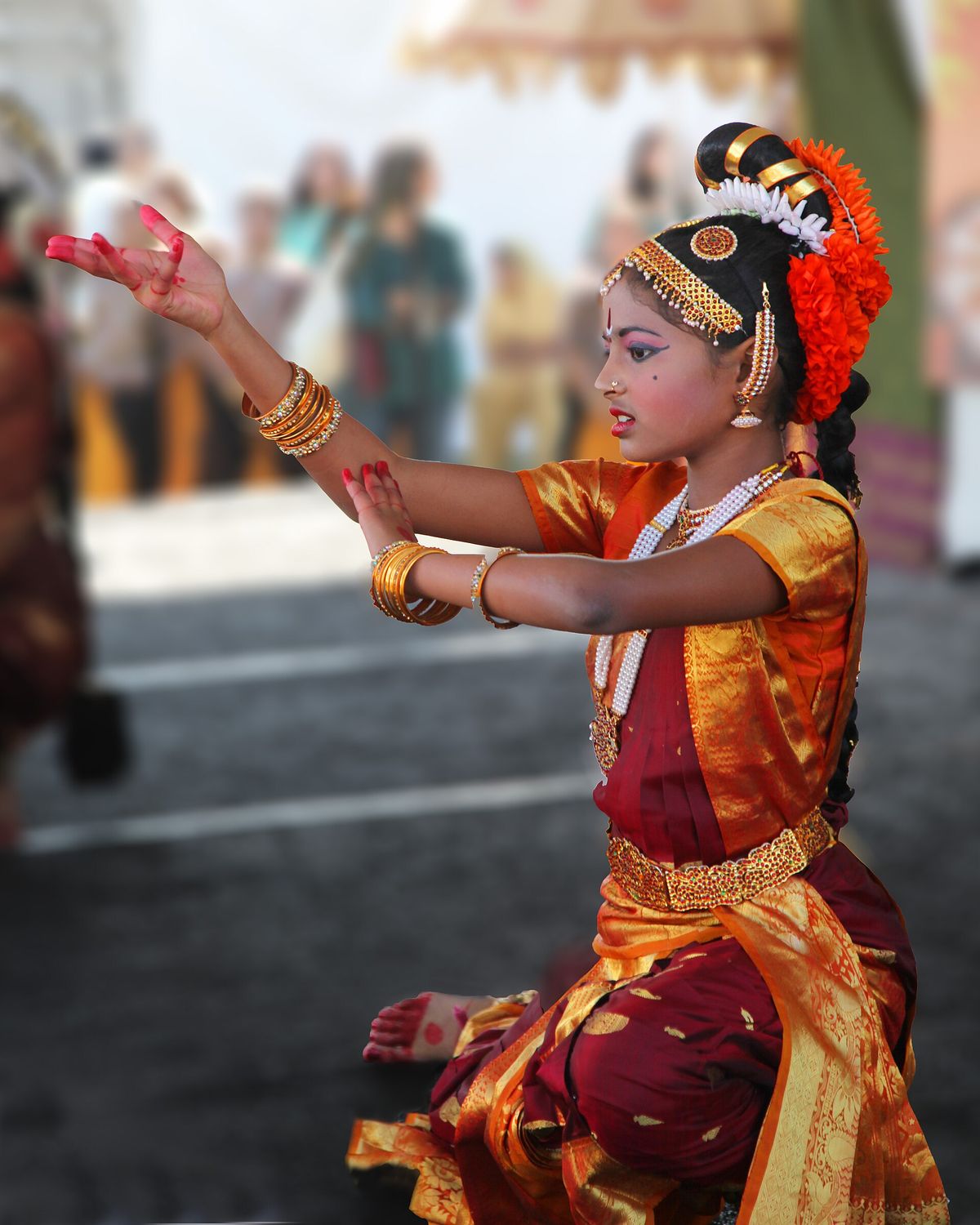A community dance at a Diwali celebration