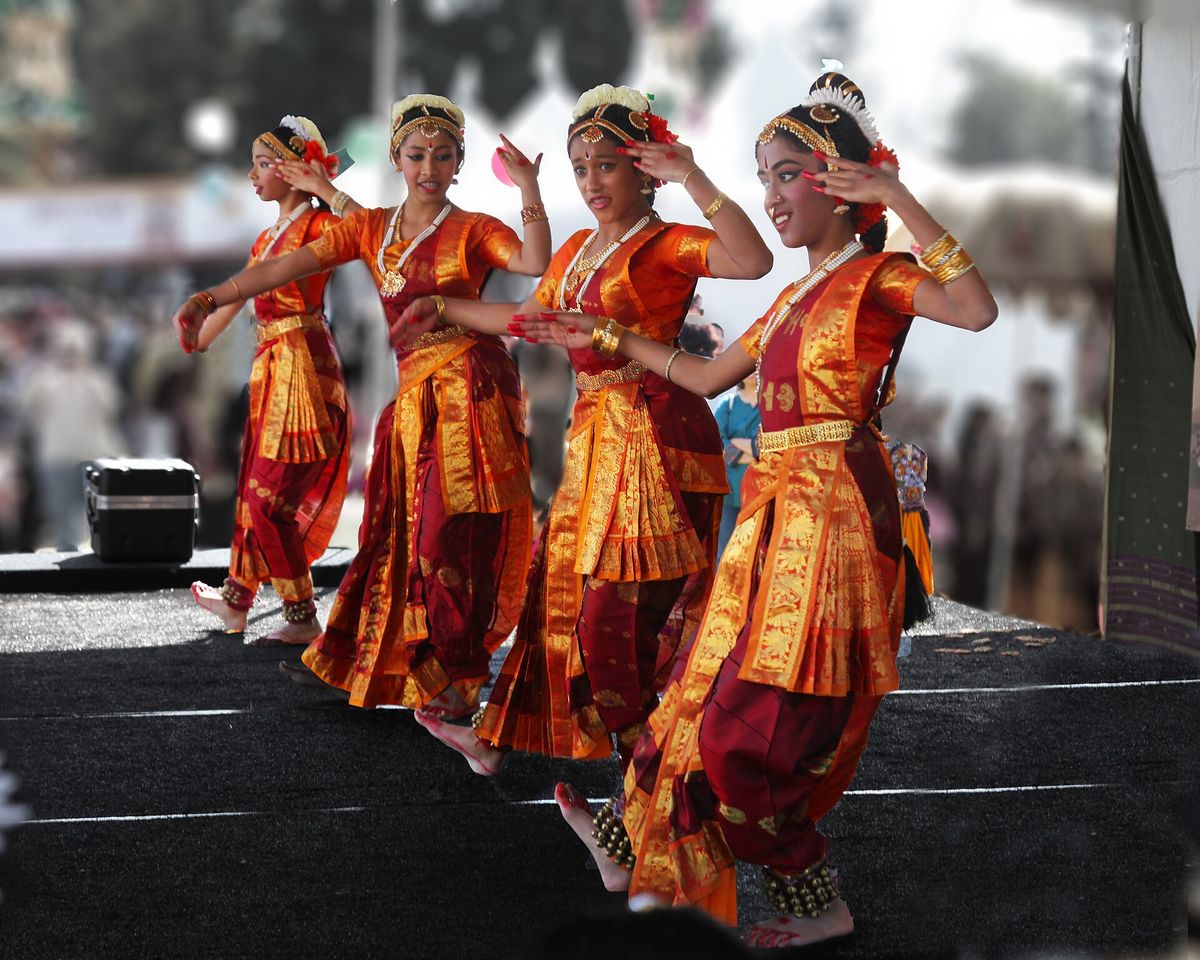 Dancers at a Diwali celebration in Cupertino