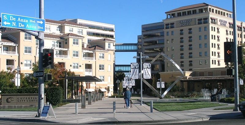 Cali Mill Plaza and the City Center at De Anza and Stevens Creek Boulevards