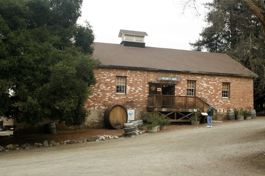The Picchetti Ranch winery building on Montebello Road
